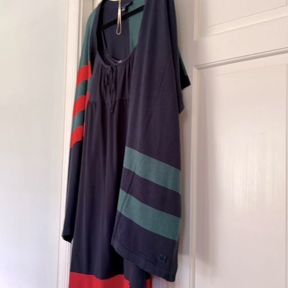 RUGBY Tommy Hilfiger Knit Cape Stripes Arm Holes 32” Length - Picture 7 of 10